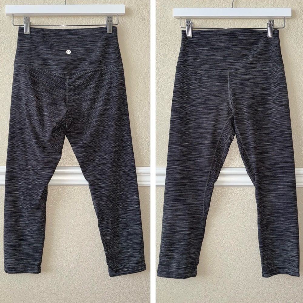 Lululemon Align Crop *21" Wee Are From Space Dark Carbon Ice Grey Capri Size 6